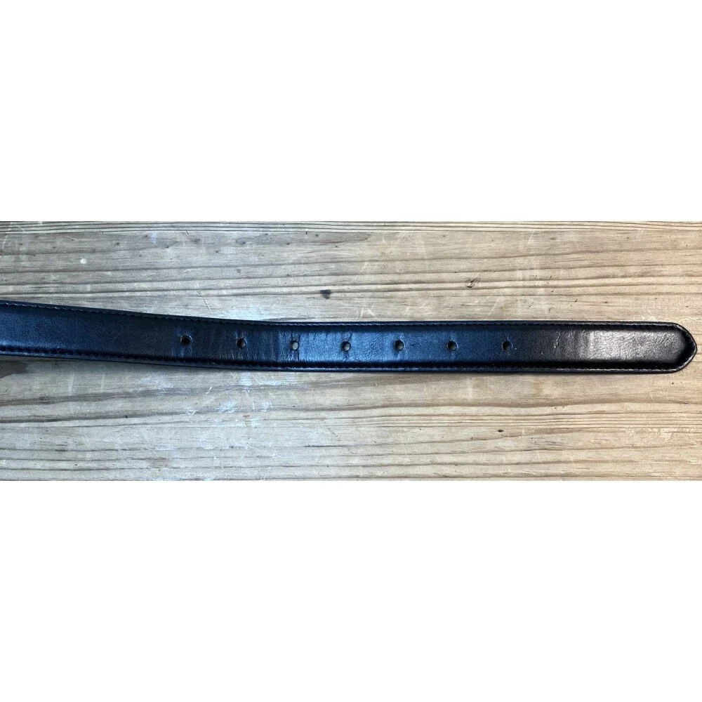 Unbranded Partial Leather Belt Black Kids Size XS/S 4-7 Length 29” Silver Buckle